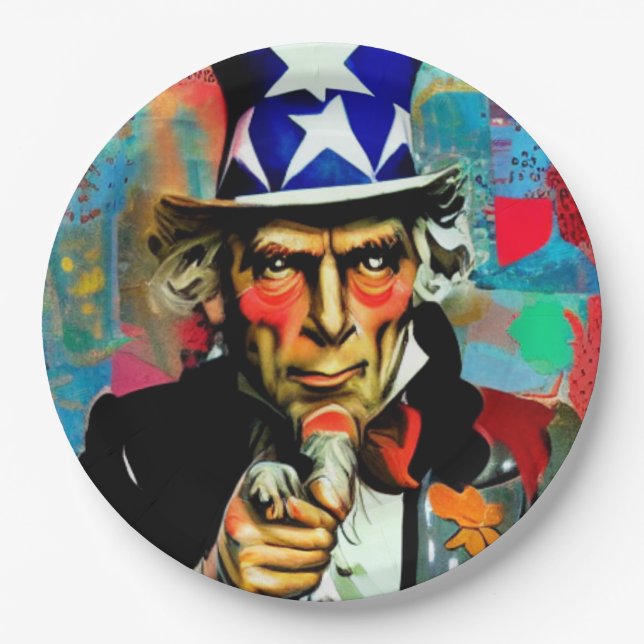 American Uncle Sam Paper Plate (Front)