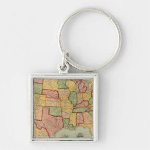 American Union Railroad Map of The United States Keychain