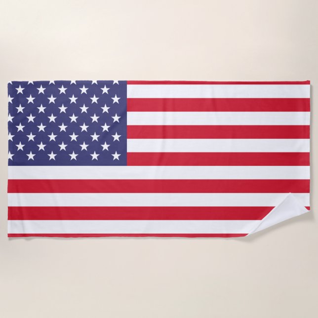 American United States USA Flag Beach Towel (Front)