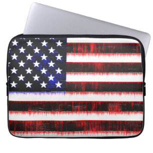 American United States - USA flag, notched drizzle Laptop Sleeve