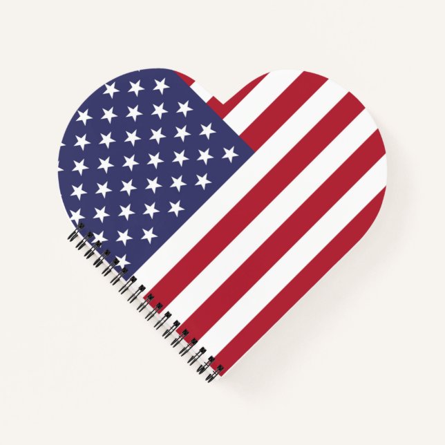 American United States USA Flag Spiral Notebook (Front)