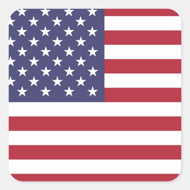 American United States USA Flag Square Sticker (Front)