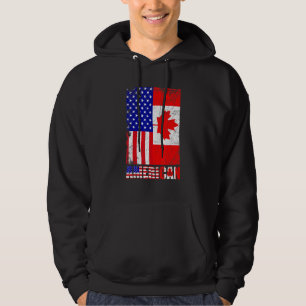 American Us Eh American Flag Canadian Flag Canada Hoodie