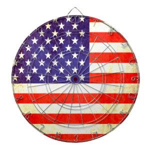 American US flag antiqued style dart board