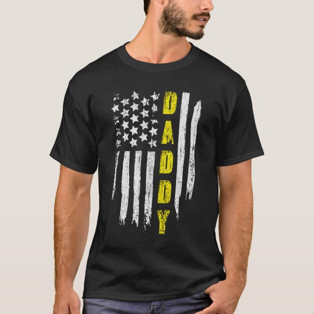 American Us Flag Daddy Tow Truck Driver On Back T-Shirt (Front)