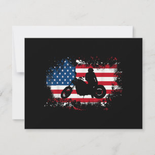 American US Flag Motorcycle Funny Sport Lover Thank You Card