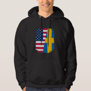 American US Flag SWEDEN Friendship Country Vintage Hoodie