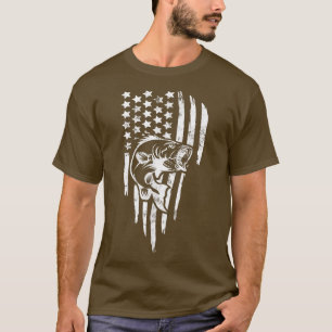 American USA Camouflage Bass Fishing Lover Fourth T-Shirt