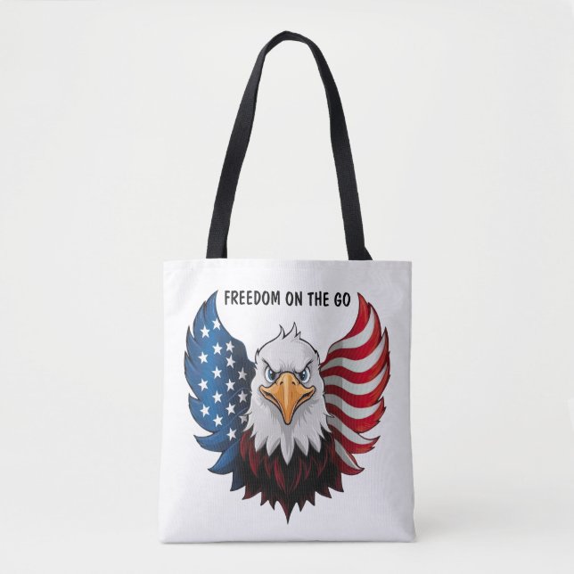 American USA Eagle Flag Tote Bag (Front)