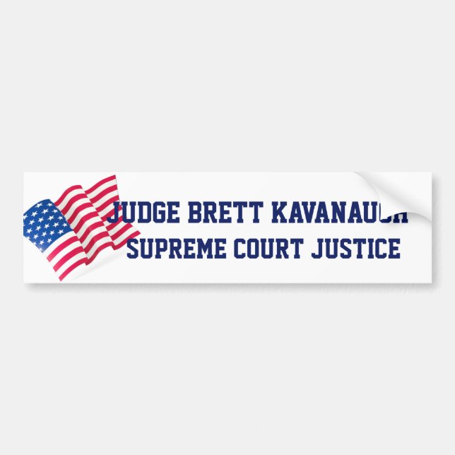 American USA  Flag Confirm Judge Brett Kavanaugh Bumper Sticker (Front)