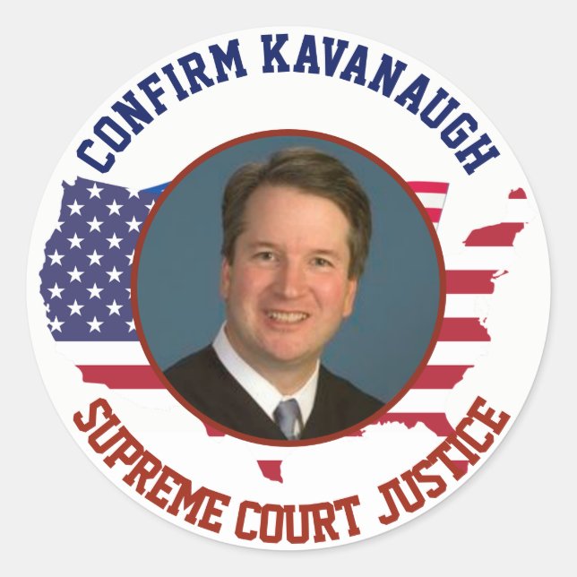 American USA  Flag Confirm Judge Kavanaugh Classic Round Sticker (Front)