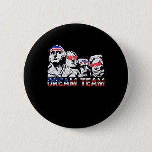 American Usa Flag Dream Team Funny Patriotic Retro 2 Inch Round Button