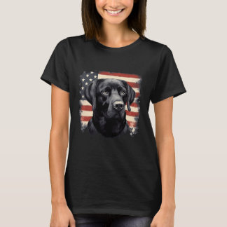 American USA Flag Lab Owner Black Labrador Retriev T-Shirt