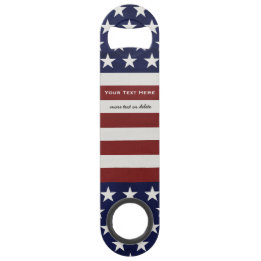 American USA Flag Patriotic July 4th Custom Bar Key