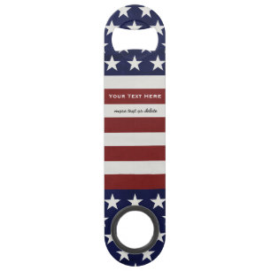 American USA Flag Patriotic July 4th Custom Bar Key