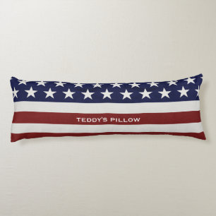 American USA Flag Patriotic July 4th Custom Body Pillow