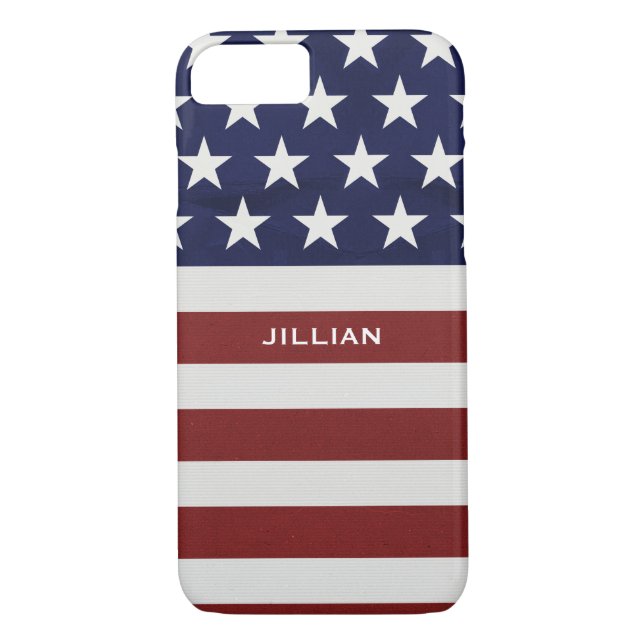 American USA Flag Patriotic July 4th Custom Case-Mate iPhone Case (Back)