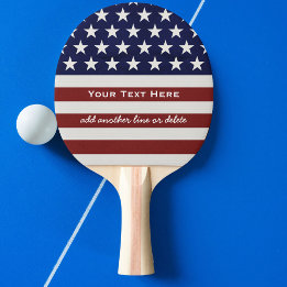 American USA Flag Patriotic July 4th Custom Ping Pong Paddle