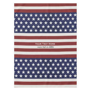 American USA Flag Patriotic July 4th Custom Tablecloth