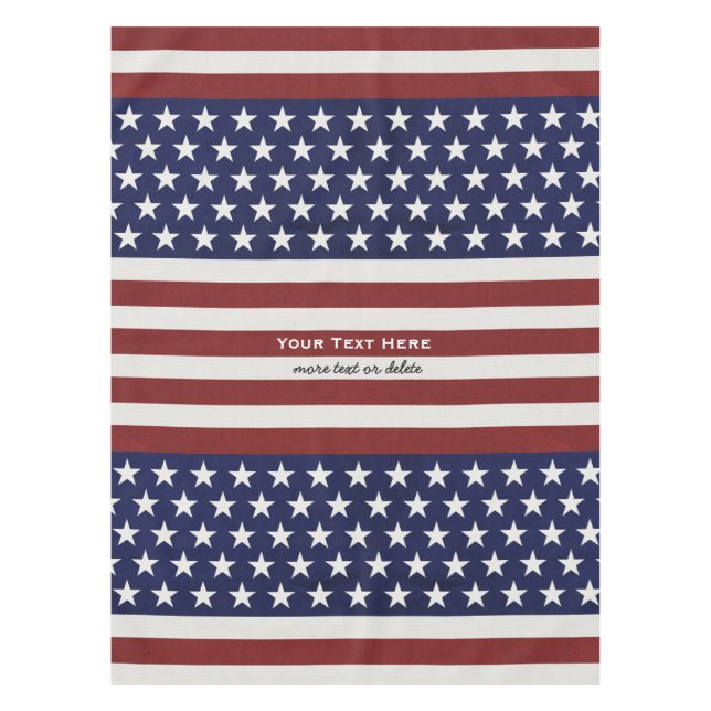 American USA Flag Patriotic July 4th Custom Tablecloth (Front)