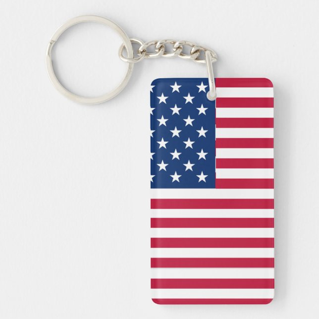American USA Flag Pride Design-76353 Keychain (Front)