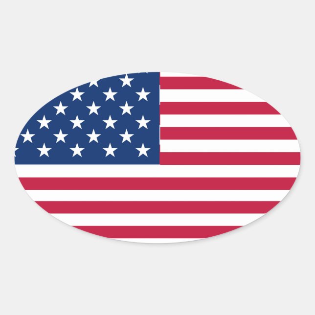 American USA Flag Pride Design-76353 Oval Sticker (Front)