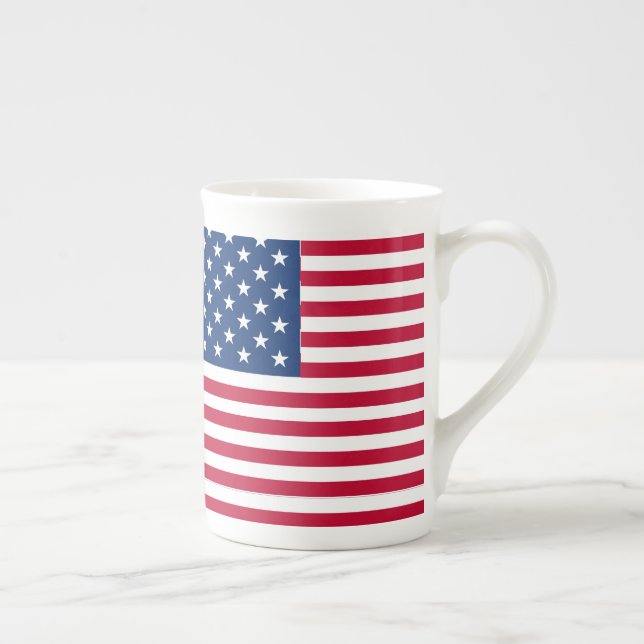 American USA Flag Pride Design Bone China Mug (Right)