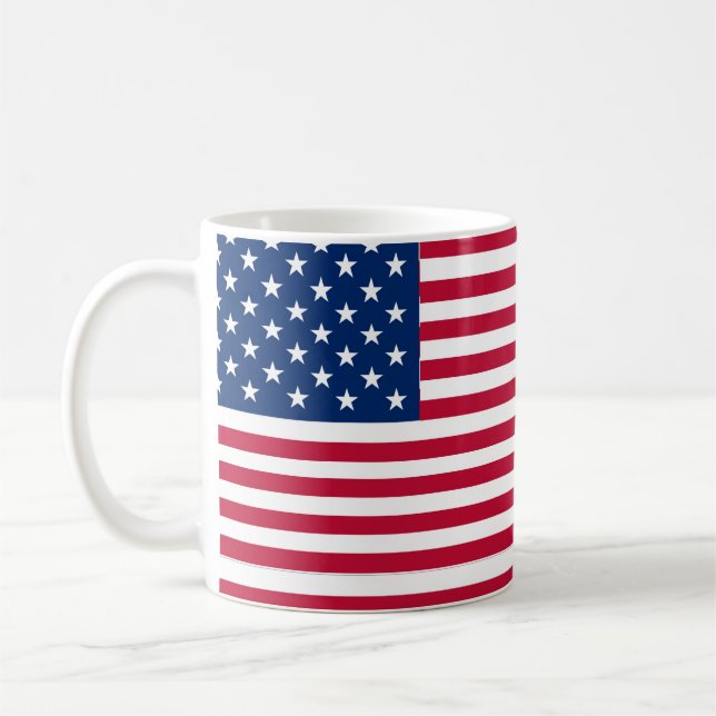 American USA Flag Pride Design Coffee Mug (Left)