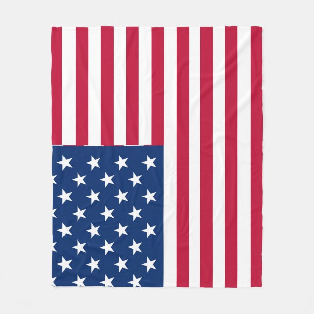 American USA Flag Pride Design Fleece Blanket (Front)