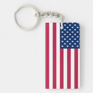 American USA Flag Pride Design Keychain