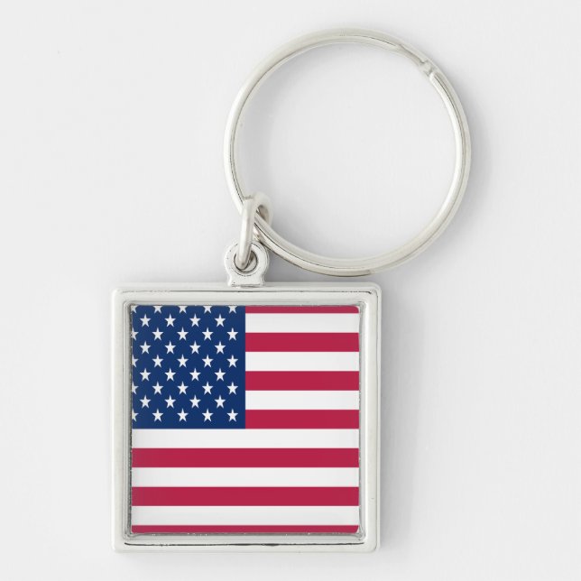 American USA Flag Pride Design Keychain (Front)