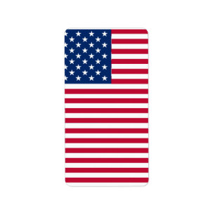 American USA Flag Pride Design Label