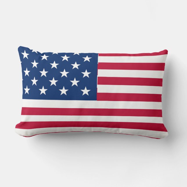 American USA Flag Pride Design Lumbar Pillow (Front)