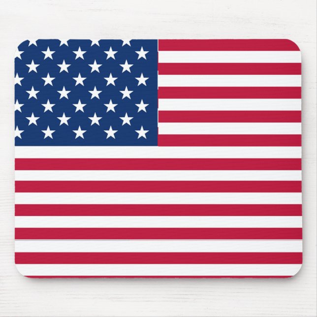 American USA Flag Pride Design Mouse Pad (Front)