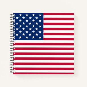 American USA Flag Pride Design Notebook