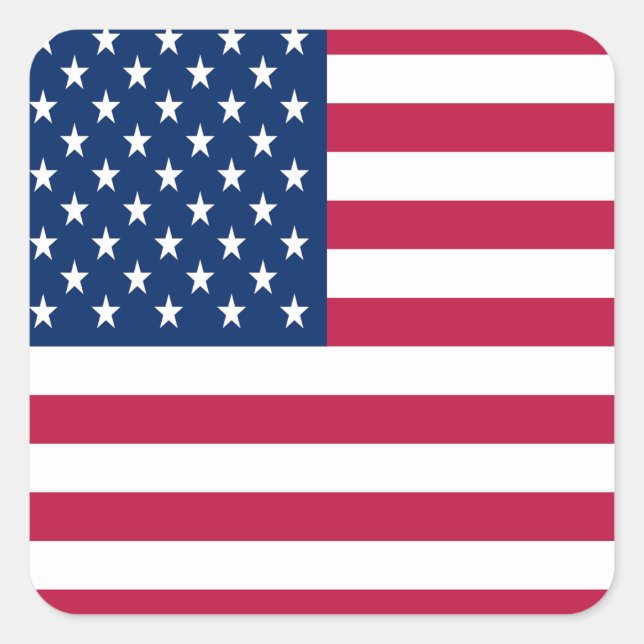 American USA Flag Pride Design Square Sticker (Front)