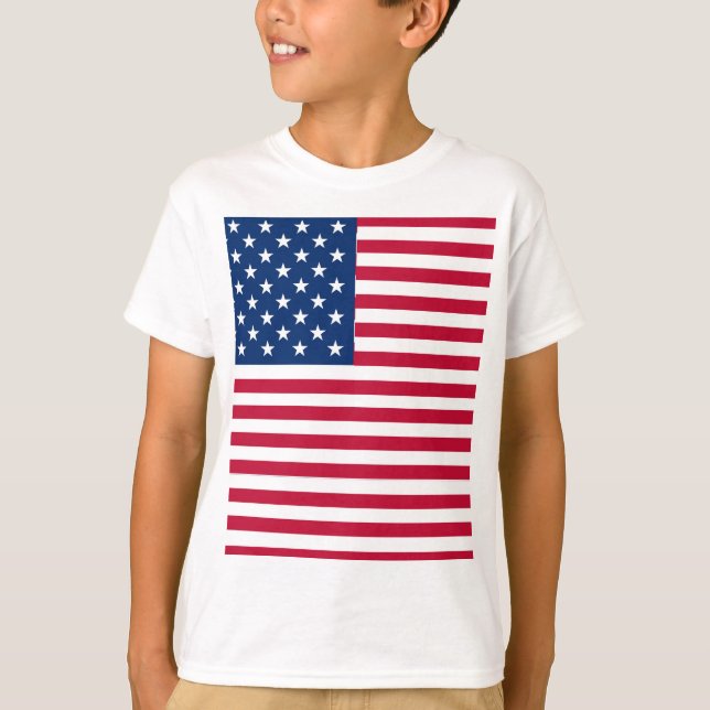 American USA Flag Pride Design T-Shirt (Front)
