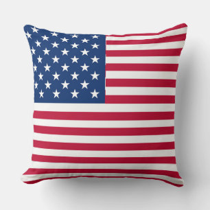American USA Flag Pride Design Throw Pillow