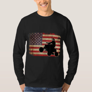 American USA Flag Quad Bike Four Wheeler Gift T-Shirt