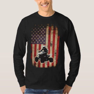American USA Flag Quad Bike Four Wheeler Gift T-Shirt
