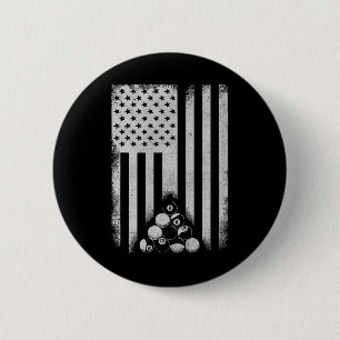 American Usa Flag Rack Pool Billiard Player Billia 2 Inch Round Button