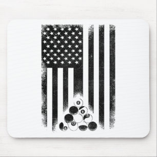 American Usa Flag Rack Pool Billiard Player Billia Mouse Pad