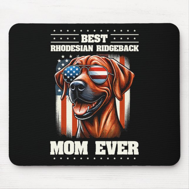 American Usa Flag Rhodesian Ridgeback 4th Of July  Mouse Pad (Front)