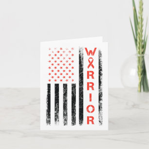 American Usa Flag Warrior - Heart Disease Awarenes Card