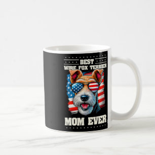 American Usa Flag Wire Fox Terrier 4th Of July Pat Coffee Mug