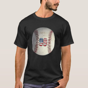 American USA Flag With Retro 99 Baseball Number 99 T-Shirt
