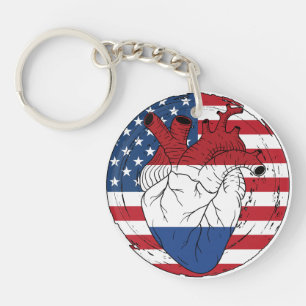 American USA Koningsdag Dutch Pays-Bas Heart