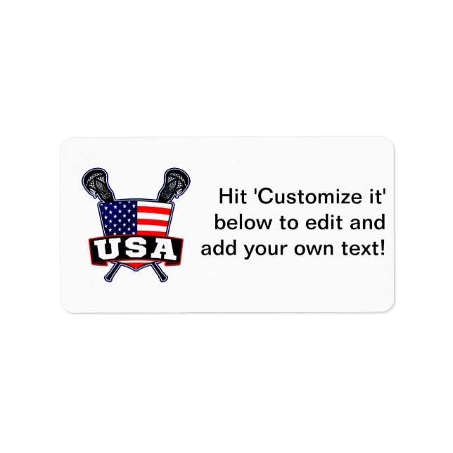 American USA Lacrosse Label (Front)