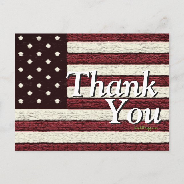 American USA Stars and Stripes Merci Carte postale (Devant)