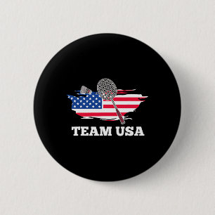American Usa Team Shuttle Racket Badminton Player  2 Inch Round Button